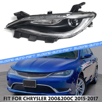 Driver Left For 2015-2017 Chrysler 200 Halogen Headlight Headlamp w/o LED DRL - Image 1 of 4
