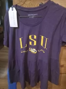 Small LSU Tigers Boxercraft Women’s Purple Willow Tee Louisiana State University - Picture 1 of 7