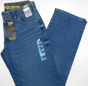 LEE Regular Fit Extreme Motion Jeans Straight Leg Regular Seat & Thigh Thompson - Picture 1 of 8