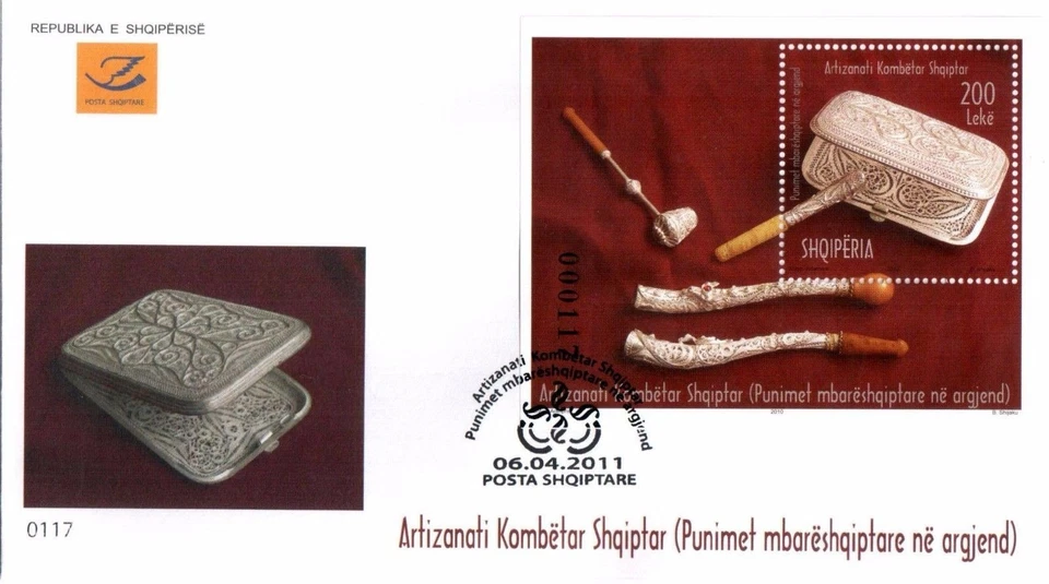 Albania Stamps 2010. ALBANIAN NATIONAL HANDICRAFT - FDC Block MNH - Image 1 of 1