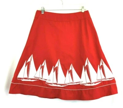 Liz Claiborne Summer Fun Sailing Skirt Red & White Size 10 Petite - Image 1 of 4