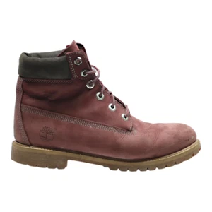 TIMBERLAND Lace-Up Boots Purple Leather Boys UK 6.5 - Picture 1 of 6