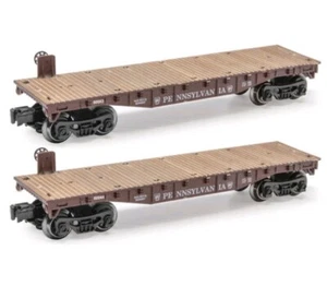 2 PACK - O Gauge 10-1/2" Flat Cars - PENNSYLVANIA - New Item - Never Ran - Picture 1 of 3