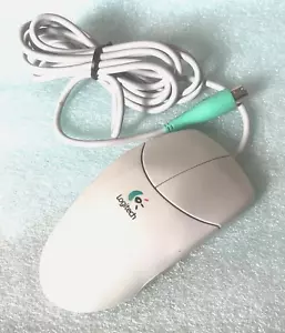 VINTAGE LOGITECH M-CAA42 BEIGE 2 BUTTON MECHANICAL PS2 MOUSE RM2-CMP36 DS - Picture 1 of 3