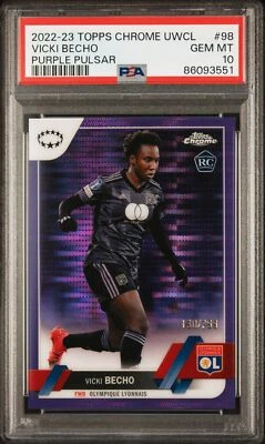 2022-23 Topps Chrome UEFA Women's Purple Pulsar RC Vicki Becho #98 PSA 10 POP 1 - Image 1 of 2