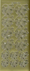 Zier-Sticker-Bogen-Rose im Herz-gold oder silber-6307 - Bild 1 von 3