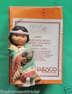Dances With Wolf Indian Boy With Wolf Friends of the Feather Figurine 115657 MIB - Picture 1 of 6
