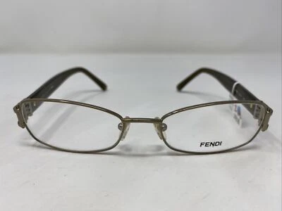 Marco de gafas Fendi Italy F782R 756 54-17-135 de metal dorado con borde completo CV73 Foto 1 de 4