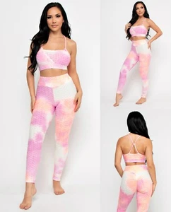 Neu mit Etikett Special One 2-teiliges BH-Oberteil und gerissene Rückenleggings Fitness Yoga Set, S, M, L, XL - Bild 1 von 7
