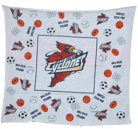 Iowa State Cyclones Decorative Linens Youth Gray Throw Blanket 45"x 45" Cover