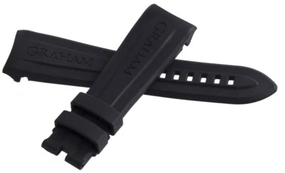 Graham Chronograph Fighter Black Rubber Watch Band Strap 24mm x 20mm - Image 1 of 4