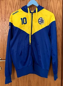 Maccabi Tel Aviv Basketball – Unisex Blue & Yellow Full Zip Hoodie by AND1 Sz S - Picture 1 of 7