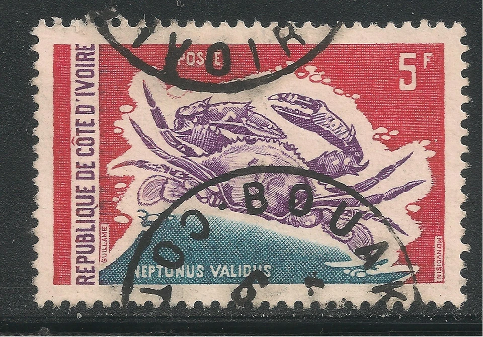 Ivory Coast #302 VF USED - 1971-72 5fr Neptunus Validus Crab  (#1) - Image 1 of 1