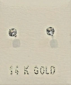 New 14k Gold Birthstone (March) Baby Ball Stud Earrings - Picture 1 of 3