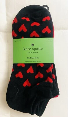 Kate Spade NY Women's No Show Socks 3 Pairs Polka Dot Hearts Valentine’s NWT - Image 1 of 4