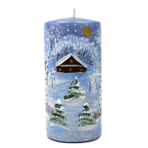 Winter Day Christmas Candle Unscented Holiday Candle Votive Candle 5" - Picture 1 of 6