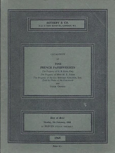 SOTHEBY’S Fine French Paperweights Baccarat Clichy Auction Catalog 1968 - Picture 1 of 1