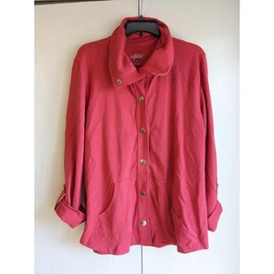 Style & Co. Sports Women's Red Snap Front Folded Long Sleeve Jacket Size XL - Picture 1 of 4