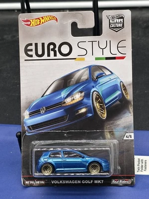 Hot Wheels VW GOLF MK7 AZUL ESTILO EURO CON PILOTOS REALES AGOTADO ¡¡¡EN MUY BUEN ESTADO!!!! Foto 1 de 2