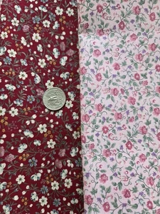 Calico Cotton Fabric Vintage 2+ Yard Lot New - Picture 1 of 4