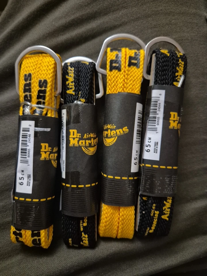 Dr Martens Airwair 65cm Laces Bundle 2xyellow 2xblack Brand New Flat - Image 1 of 4