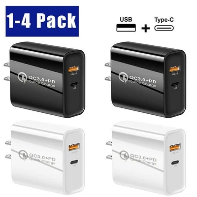 USB C Wall Charger 20W Fast Block Type C Charging Cube For iPhone iPad Android - Image 1 of 4