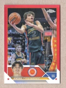 Andrej Stojakovic 2023 Topps Chrome McDonalds All-American Red Refractor #'d 4/5 - Picture 1 of 2