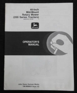 1985 JOHN DEERE 210 212 214 216 TRACTOR "46" MID-MOUNT MOWER" OPERATORS MANUAL - Picture 1 of 7