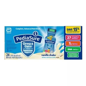 24 Bottles PediaSure Grow & Gain Kids' Nutritional Shake Ready-to-Drink Flavors - Picture 1 of 6