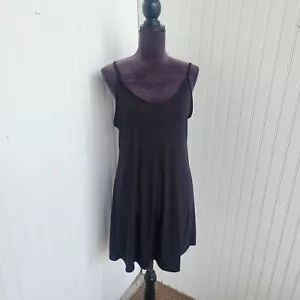 Nicole Miller Women's Black Ribbed Sleeveless Tank Pencil Dress Stretch Size L - Picture 1 of 8