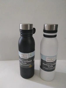 LOT of 2~Stainless Steel Vacuum Insulated Water Bottle 20 oz. Black&White ~NEW! - Picture 1 of 2