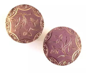 Antique Parks Bros Rogers Floral Etched Gold Plated Cufflinks 11/16" Pivot Link - Picture 1 of 9
