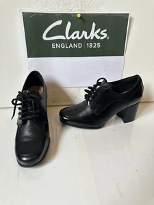 Clarks Leather Shoes Size UK 4.5 EU 37.5 in Black - Picture 1 of 12