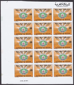 Morocco Sc731 Org. of the Islamic Conference 20th Anniv., Imperf Block of 15 D - Picture 1 of 2