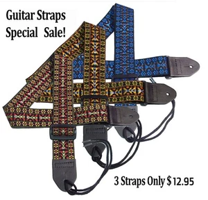 Guitar Straps Special SALE 3 STRAPS ONLY $13.95 Hootenanny Tapestry Style - Picture 1 of 4