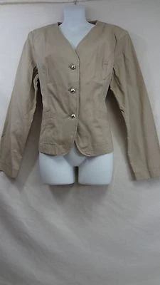 MetroStyle Tan Denim Blazer/Overcoat/Jacket/Business-Coat Size 14 Classy/Formal - Image 1 of 2