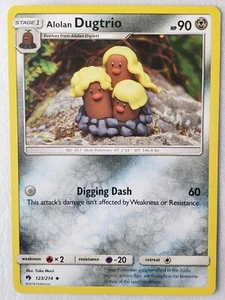 Alolan Dugtrio 123/214 NM - Yuka Morii Clay Art - Lost Thunder Pokemon Card - Picture 1 of 3