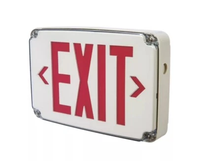 Cooper Sure-Lites LPXW71RSD White Housing Red Letter EXIT Sign 120/277V Battery