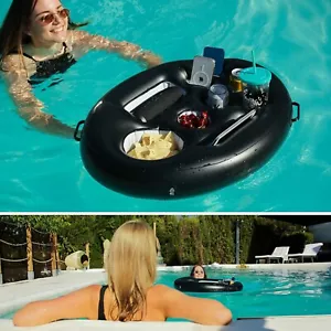 FLOATING DRINK PHONE HOLDER Inflatable Hot Tub Pools Beach Portable Serving Bar - Picture 1 of 8