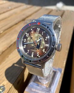 Vintage Soviet Watch Vostok Amphibia Rare Dial Made In USSR Mechanical 1980s - Picture 1 of 12