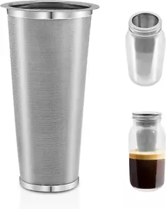 Cold Brew Coffee Filter for Wide Mouth Mason Jar 304Stainless Steel Filter Ultra - Picture 1 of 11