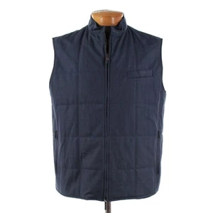 Luciano Barbera NWT Linen / Wool / Silk Blend Vest Size 56 (~ 2XL US) In Blue - Picture 1 of 11