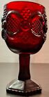 Avon 1876 Ruby Red Glass Wine Stemmed Goblet 10oz Cape Cod Collection 1970's