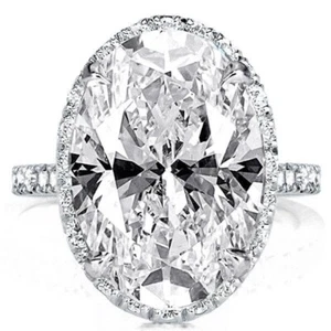 RINGSEASON HALO OVAL CREATED WHITE SAPPHIRE ENGAGEMENT RING SIZE 5 - Picture 1 of 1