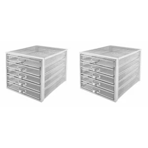 OSCO Silver Wiremesh 5 Tier Paper Sorter | 2 Pack | File Holder | Large A4 Capac - Picture 1 of 7