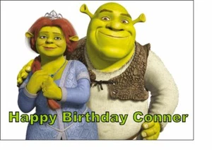 HOJA DE GLASEADO COMESTIBLE PARA PASTEL SHREK Y FIONA A4 - Imagen 1 de 1