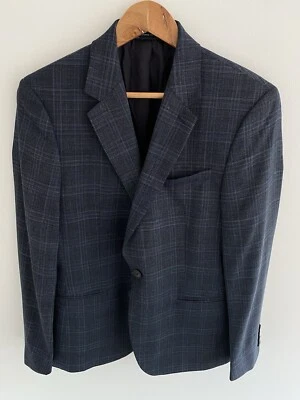 Reiss Wool Blazer Suit Jacket Size 40 Mens Blue Glen Check Regular Sport Coat - Image 1 of 4