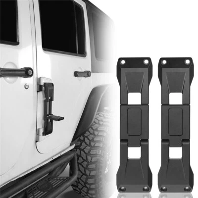 Aluminum Door Hinge Step Foldable Non-Slip Steps For Jeep Wrangler JK JL 07-24 - Image 1 of 4