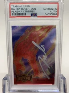 Darrick Robertson Marvel Autogramm menschliche Fackel Metallblaster PSA authentische Platte - Bild 1 von 2