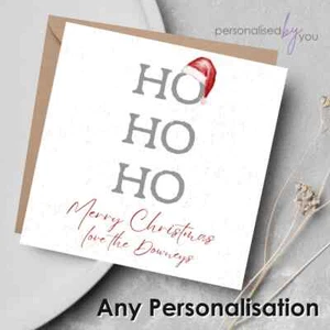 Cartoline di Natale personalizzate a tema La nostra famiglia HO HO HO HO - Singole o Confezione - Foto 1 di 1